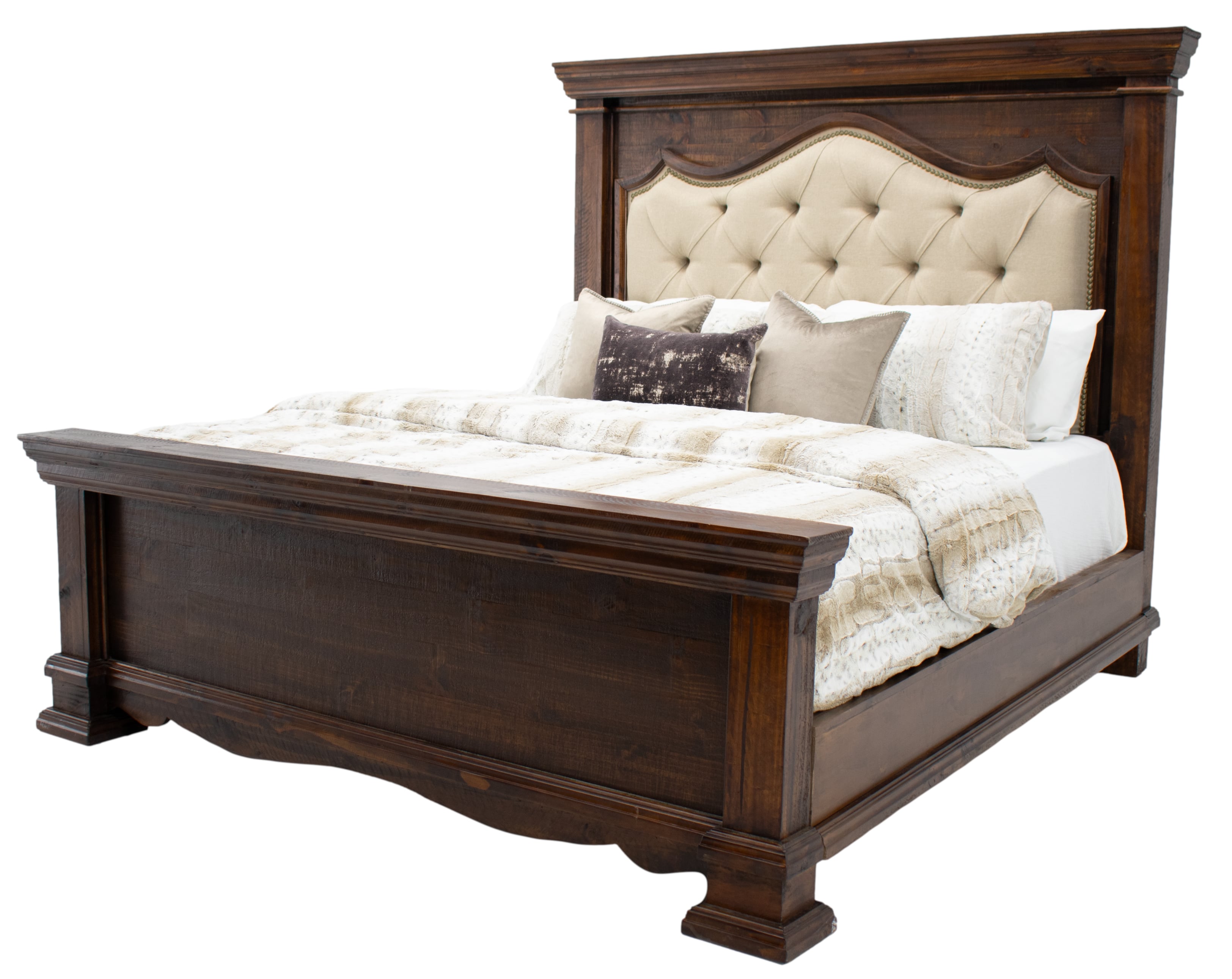 Chalet WalnutQueen,Dresser Mirror&amp;Nightstand