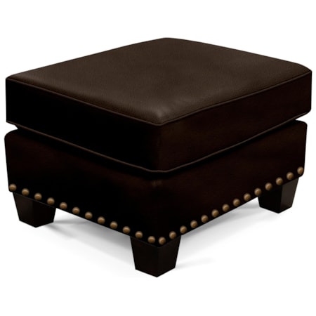Leather Accent Ottoman