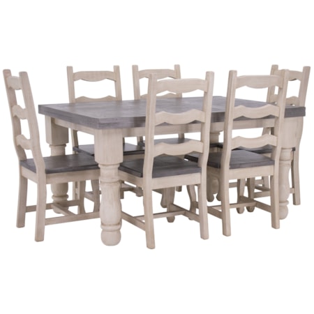 Mansion Dove Dining Table & 6 Chairs