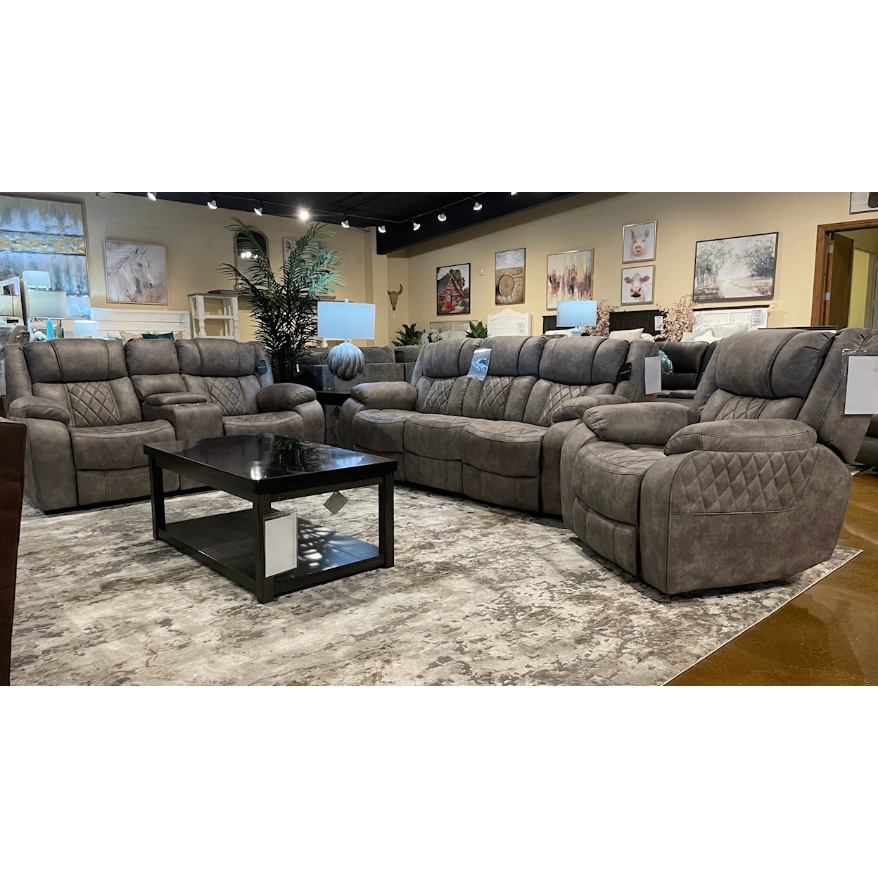 Standard Furniture Luxor Pewter Sofa and Loveseat