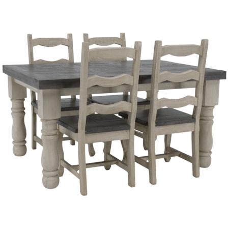Mansion Dove Dining Table & 4 Chairs