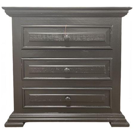 Chalet Black 3 Drawer Nightstand