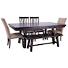 JB Home Ivy Ivy Dining Table, Chairs & Bench