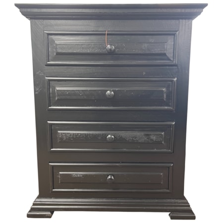 Chalet Black 4 Drawer Nightstand