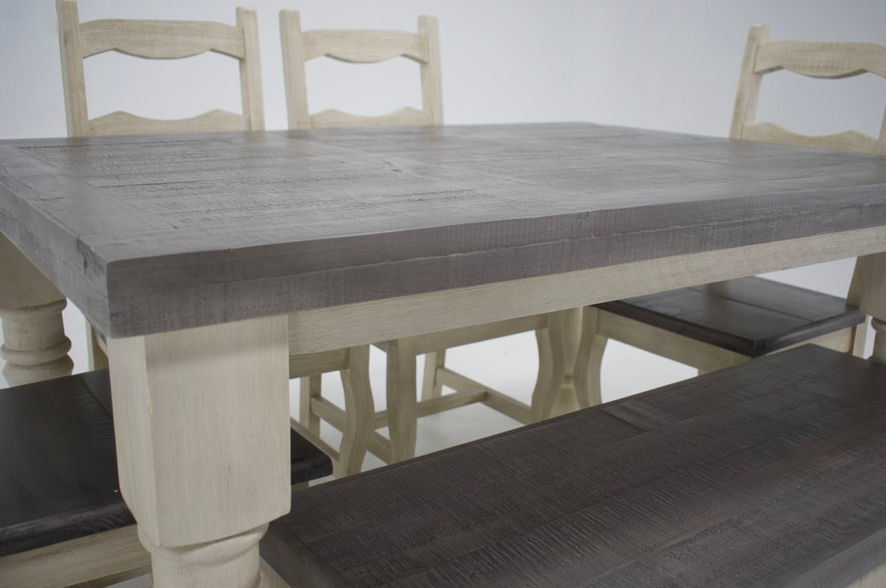 Vintage MANSION Mansion Dove Dining Table & 6 Chairs