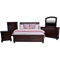 Olivia Queen Bed, Dresser, Mirror & Nightstand