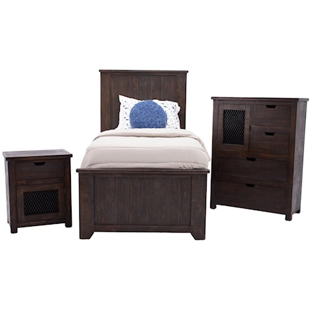 Brooks Twin Bed, Chest & Nightstand