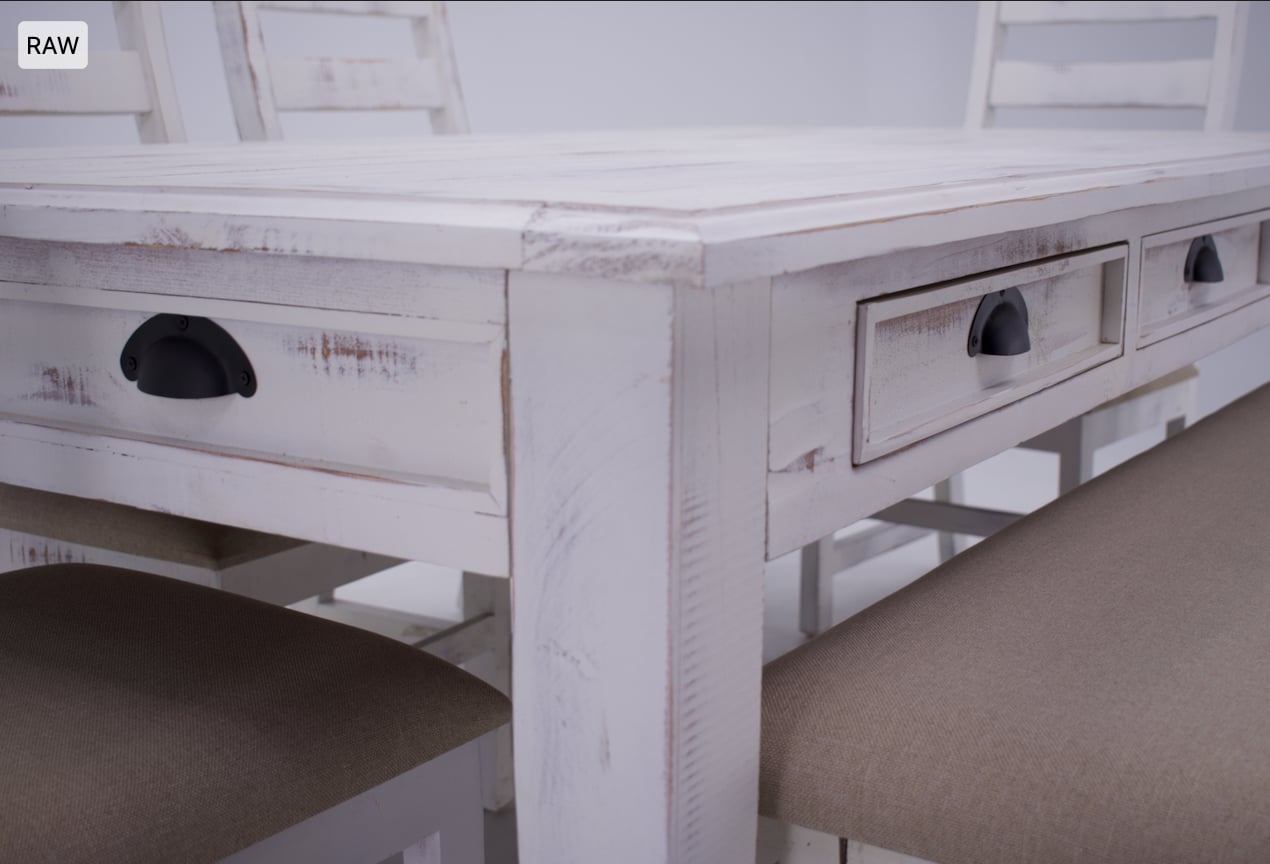 Vintage Joanna 200MJ155Tx1+200MJ155BENx1+200MJ155Cx4 Joanna Dining Table, 4 Chairs & Bench