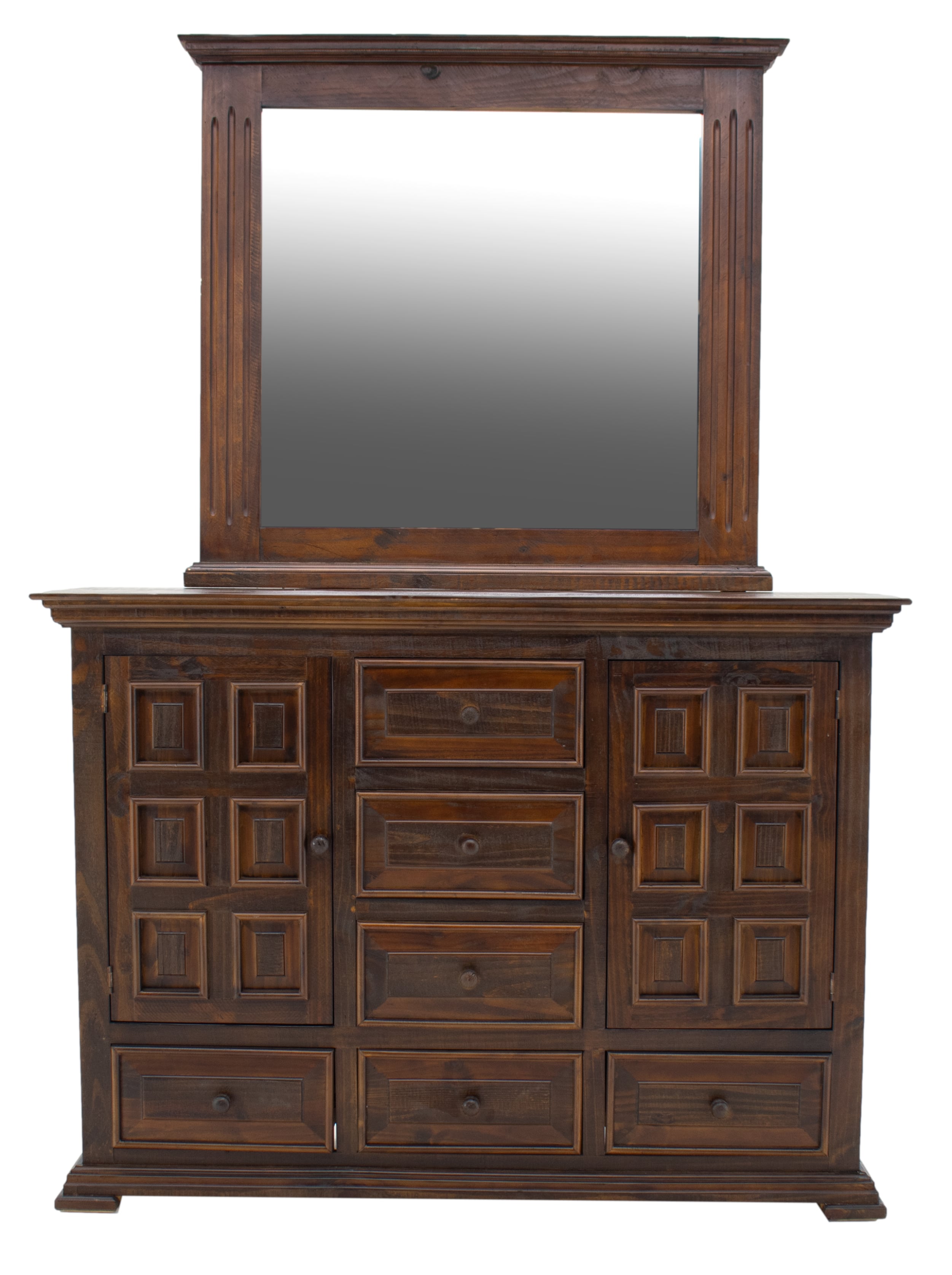 Chalet WalnutKing,Dresser Mirror &amp;Nightstand