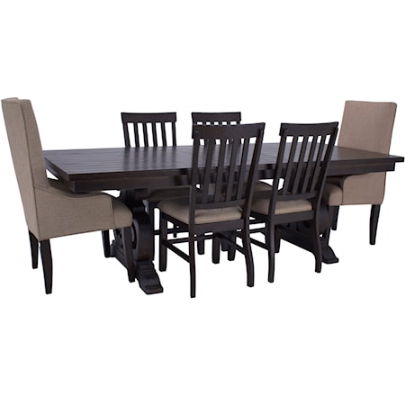 Mabel Dining Table, 4 Chairs & 2 Host Chairs