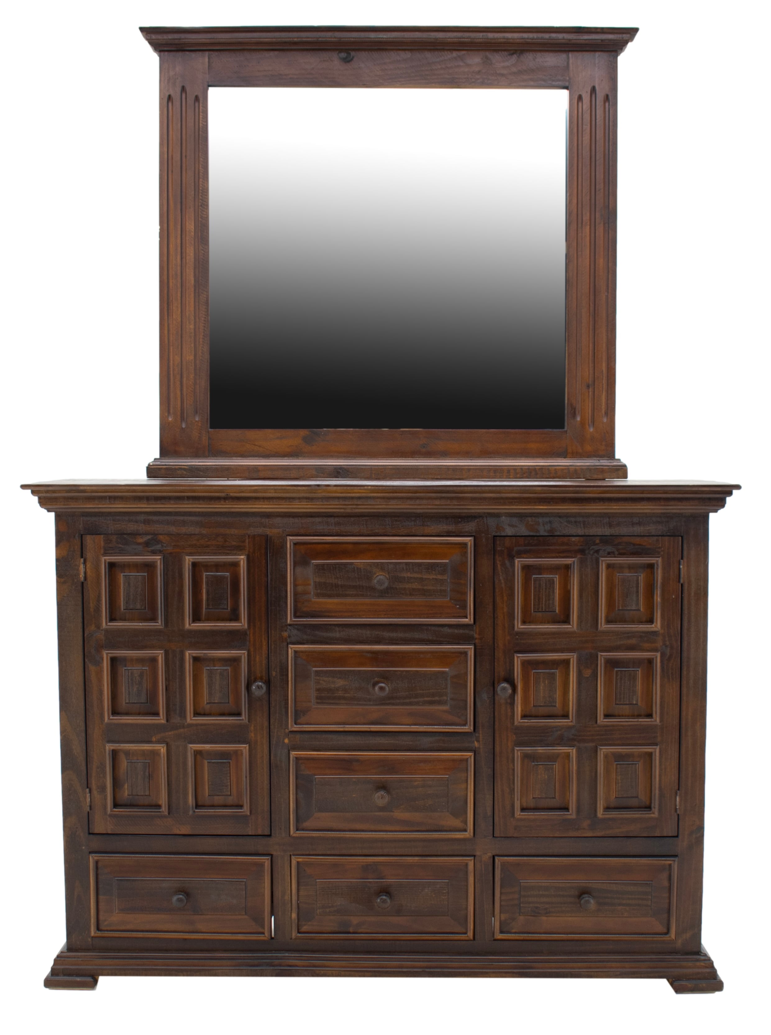 Chalet WalnutQueen,Dresser Mirror&amp;Nightstand