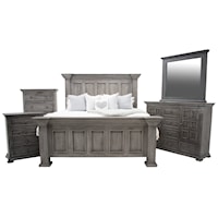 Chalet Terra King Bed, Dresser, Mirror & Nightstand