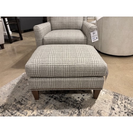 Accent Ottoman with Nail-Head Trim