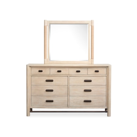 9-Drawer Dresser and Landscape Mirror