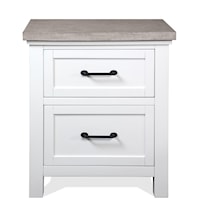 Cottage-Style 2-Drawer Nightstand with USB Outlet