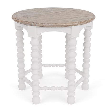 Round Spindle End Table