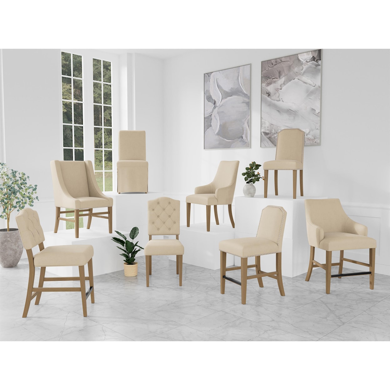 Riverside Furniture Mix-N-Match Chairs Upholstered Skirted Dining Side Chair