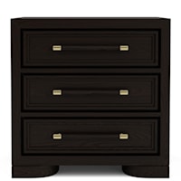 Contemporary 3-Drawer Nightstand with Hidden USB Charging Port