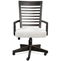 Contemporary Upholstered Desk Chair with Adjustable Seat