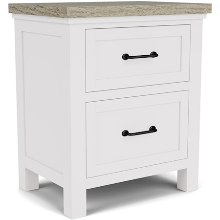 Modern Cottage 2-Drawer Nightstand with USB