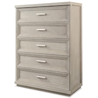 Contemporary 5-Drawer Bedroom Chest with Felt-Lined Drawers