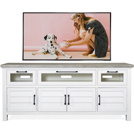 Cottage-Style Entertainment Console with Adjustable Shelf