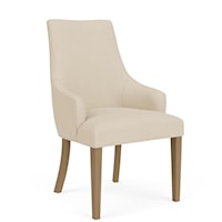 Contemporary Upholstered Dining Chair with Slope Arms