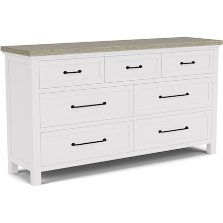 Modern Cottage 7-Drawer Dresser with Cedar-Lined Drawers