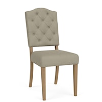 Transitional Upholstered Side Chair with Button Tufting