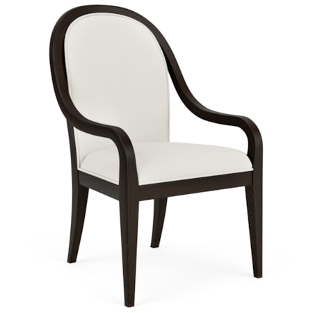 Curved Upholstered Arm Chair