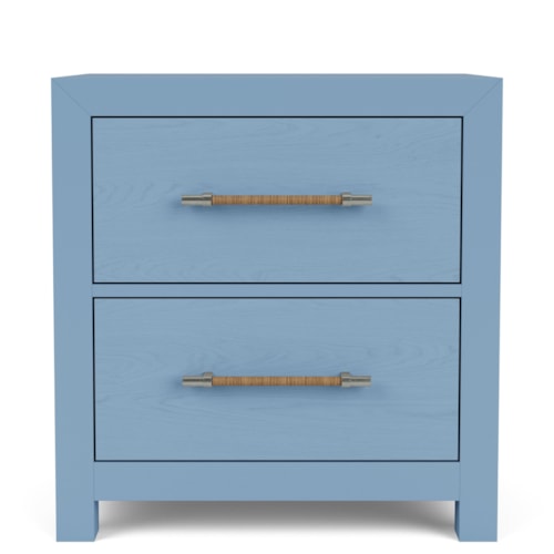 Contemporary 2-Drawer Nightstand with Dual USB Charging Ports