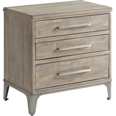 Farmhouse 3-Drawer Nightstand with USB