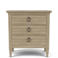 Coastal Style 3-Drawer Nightstand with USB Port