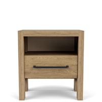 Contemporary 1-Drawer Nightstand with USB Port