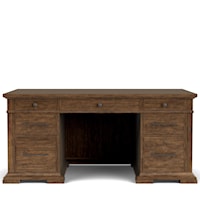 Transitional Executive Desk with Locking File Drawers and USB Outlet