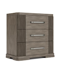 Contemporary 3-Drawer Nightstand with USB