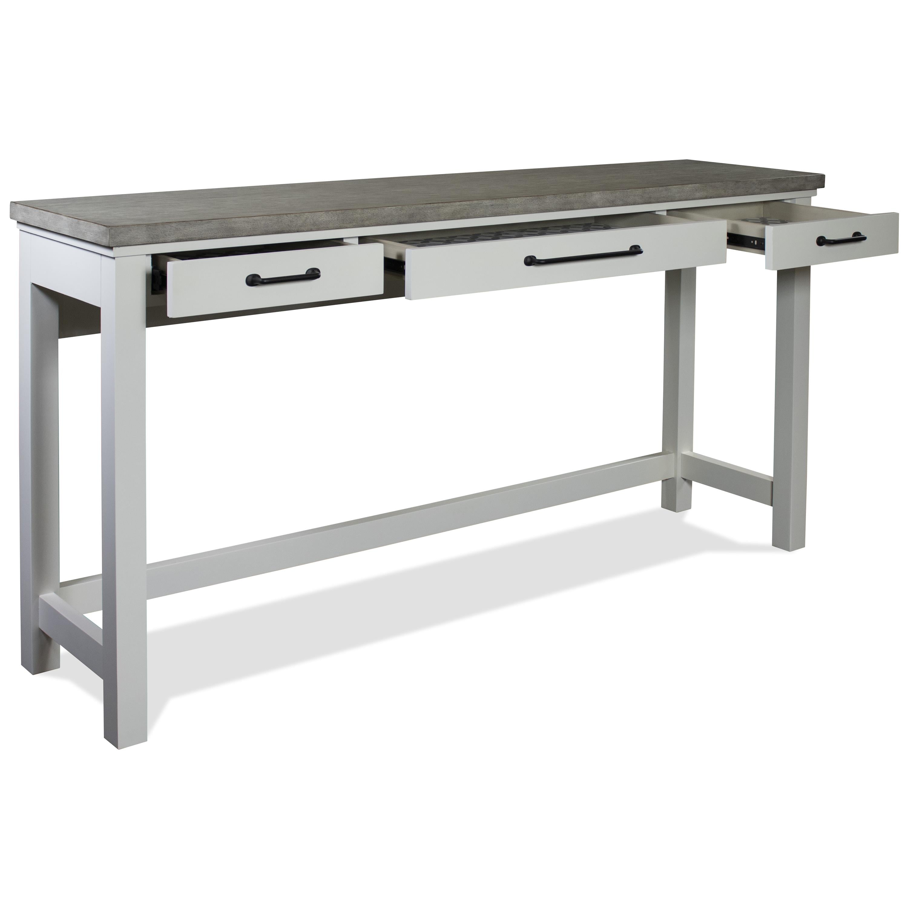 Riverside Furniture Cora Sofa Table with 3 Stools