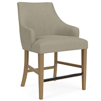 Contemporary Upholstered Counter-Height Chair with Slope Arms