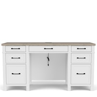 Coastal Style Executive Desk with Cord Management