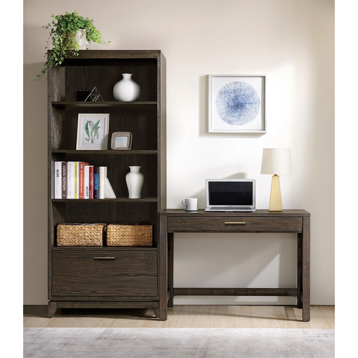 Riverside Furniture Rafferty Umber Drawer Bookcase