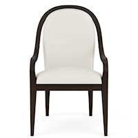 Contemporary Curved Upholstered Arm Chair
