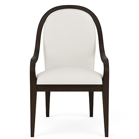 Curved Upholstered Arm Chair
