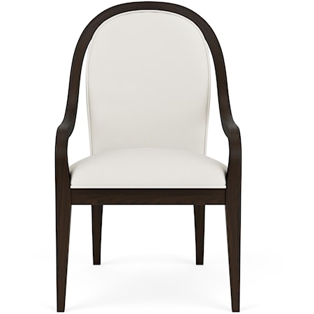 Curved Upholstered Arm Chair