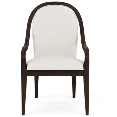 Curved Upholstered Arm Chair