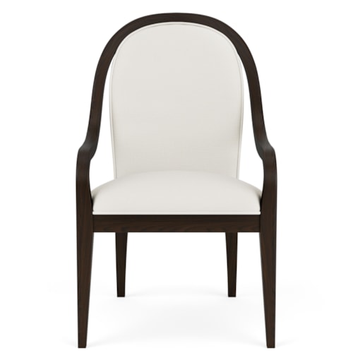 Contemporary Curved Upholstered Arm Chair