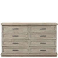 Contemporary 8-Drawer Dresser with Removable Felt in Top Drawers