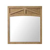 Rustic Portrait Mirror with Timber Truss Detailing on Top Frame