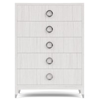 Contemporary 5-Drawer Bedroom Chest with Felt Lining Top Drawer