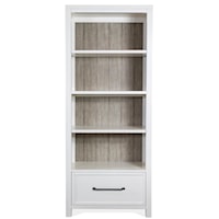 Coastal Style Drawer Bookcase with Adjustable Shelves