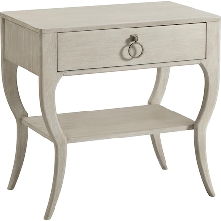 1-Drawer Accent Nightstand with Fixed Lower Shelf